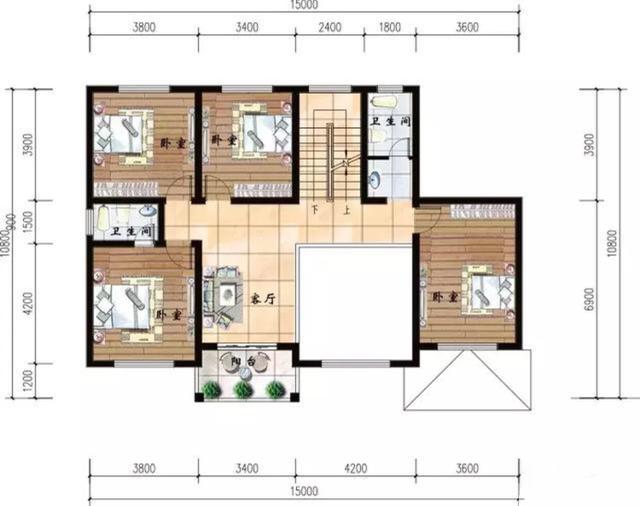 三層自建房設計施工圖，帶車庫，大露臺，造型簡單，拿圖就可以建了