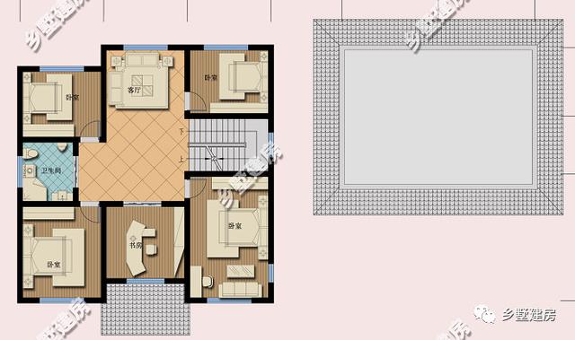 中式三層別墅設(shè)計圖還設(shè)有茶室，能建起這樣的別墅也著實挺拉風