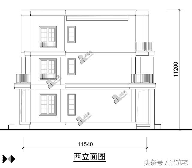 三層現代風格別墅設計圖，純白陶板立面，簡潔利落，既美觀又實用！