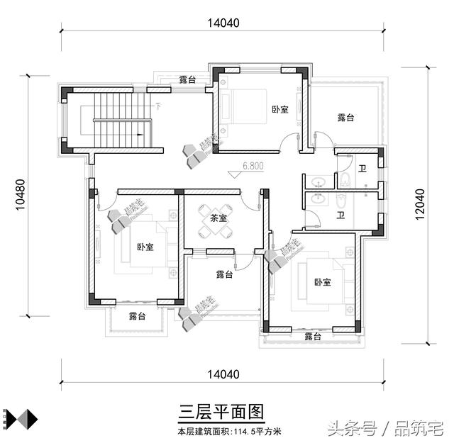 三層現代風格別墅設計圖，純白陶板立面，簡潔利落，既美觀又實用！
