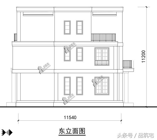 三層現代風格別墅設計圖，純白陶板立面，簡潔利落，既美觀又實用！