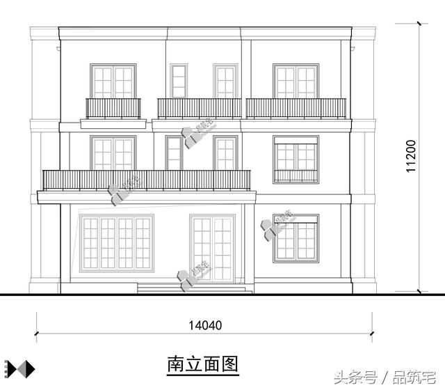 三層現代風格別墅設計圖，純白陶板立面，簡潔利落，既美觀又實用！