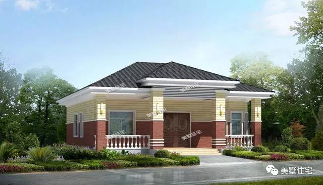 帶庭院一層鄉村美墅設計圖，造價10多萬，建成不輸百萬效果