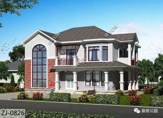 精致二層別墅+挑空客廳設計圖，這樣的農村別墅，不蓋一棟實在太可惜了