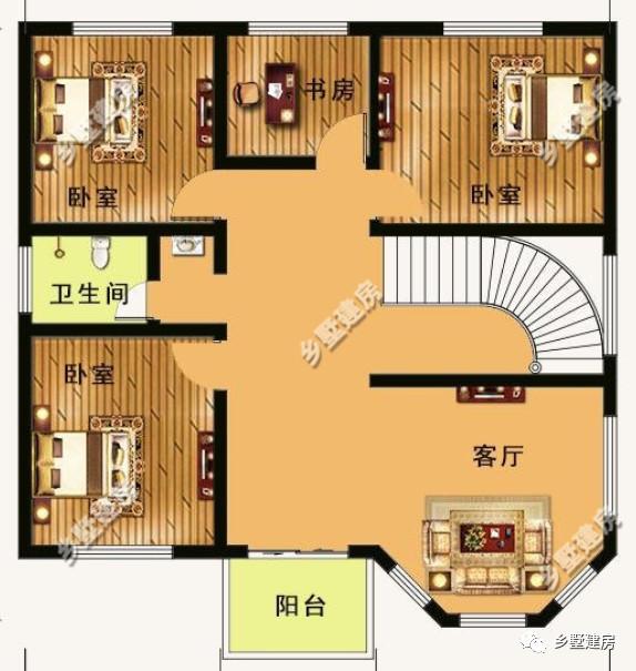 18萬就可以搞定的農村自建別墅，超值的二層別墅設計圖