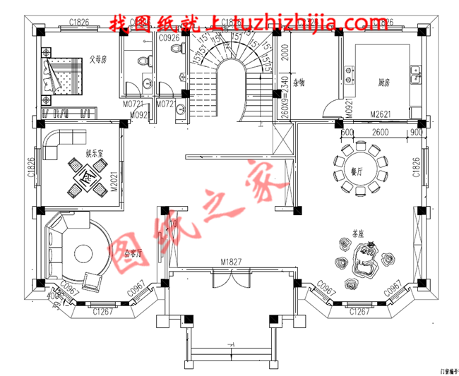 豪華大氣三層農(nóng)村房屋設(shè)計圖,對稱的主體設(shè)計大氣恢宏
