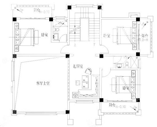 三層農(nóng)村別墅戶型設(shè)計圖，帶涼亭+車庫+挑空客廳，很有特色的一款設(shè)計