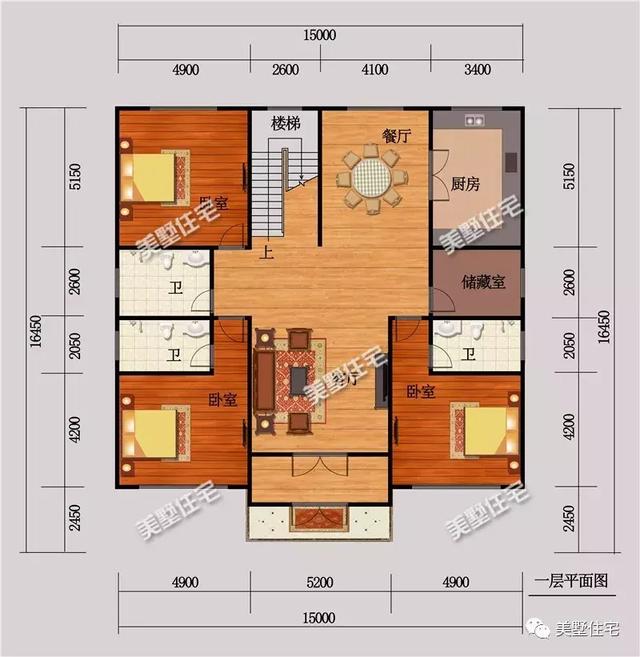 15X16米二層農村別墅設計圖，7臥室，布局實用，性價比超高