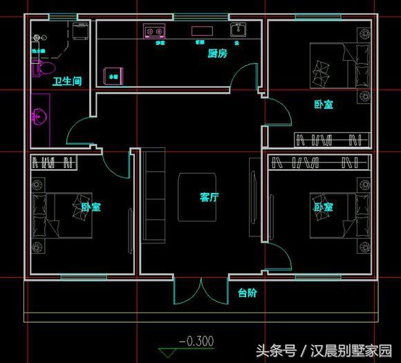 農村12萬一層自建房設計圖，12X9米配備進深8米的院子，實在是妙不可言