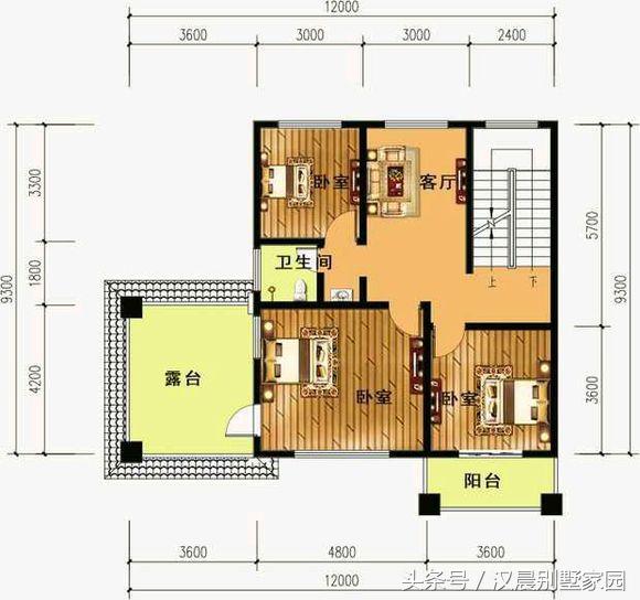 自建三層別墅，附平面設(shè)計圖，造價30萬左右，12X9.3米有露臺和院子