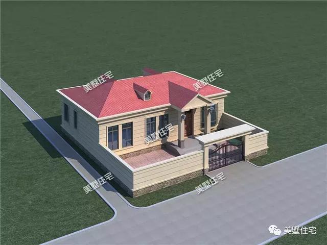 13X14米帶小院的農村別墅設計圖，建這樣一所房子優雅安靜的生活