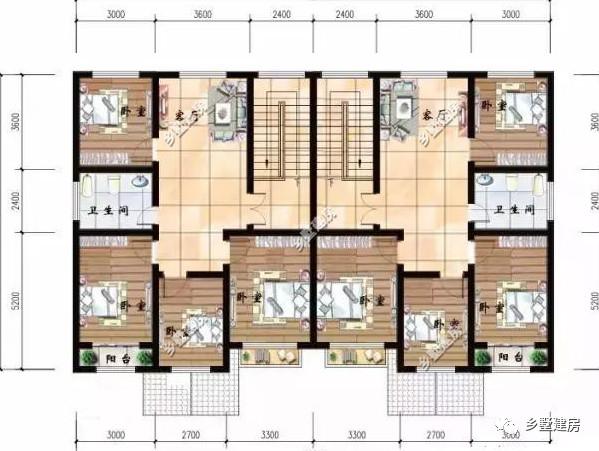 適合兩兄弟建的農村雙拼自建房設計圖，外觀大氣，造價上也可以省一些費用