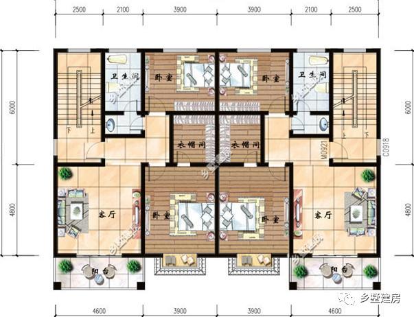 適合兩兄弟建的農村雙拼自建房設計圖，外觀大氣，造價上也可以省一些費用