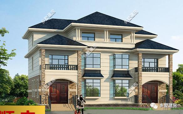 適合兩兄弟建的農村雙拼自建房設計圖，外觀大氣，造價上也可以省一些費用