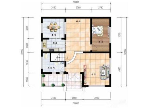 占地100平米的小戶型別墅設(shè)計(jì)圖，經(jīng)濟(jì)實(shí)用，少很多顧慮，適合農(nóng)村建