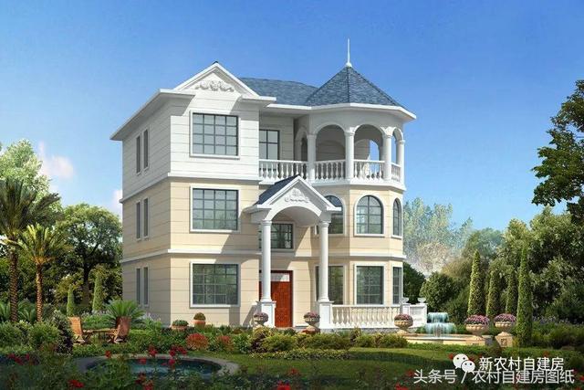 三款帶走廊和側門的歐式建筑別墅設計圖，不僅高端風景也是極好