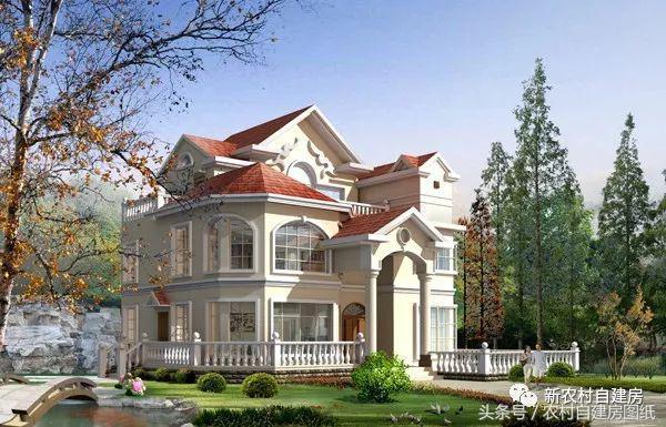 三款帶走廊和側門的歐式建筑別墅設計圖，不僅高端風景也是極好