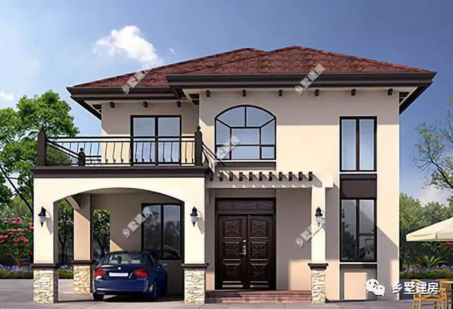 一款只需要20萬就能建起的農村二層別墅，四室兩廳還有書房露臺加車庫，你不心動嗎？