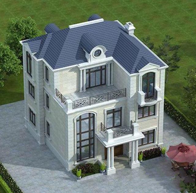 三層自建別墅設計圖，結構非常簡單，稍有經驗的工程隊，拿圖就可以建房了