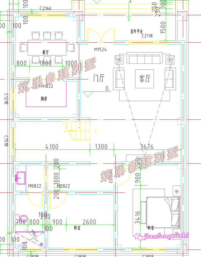 110平米四層農村自建房，外觀簡約精致，易于施工。