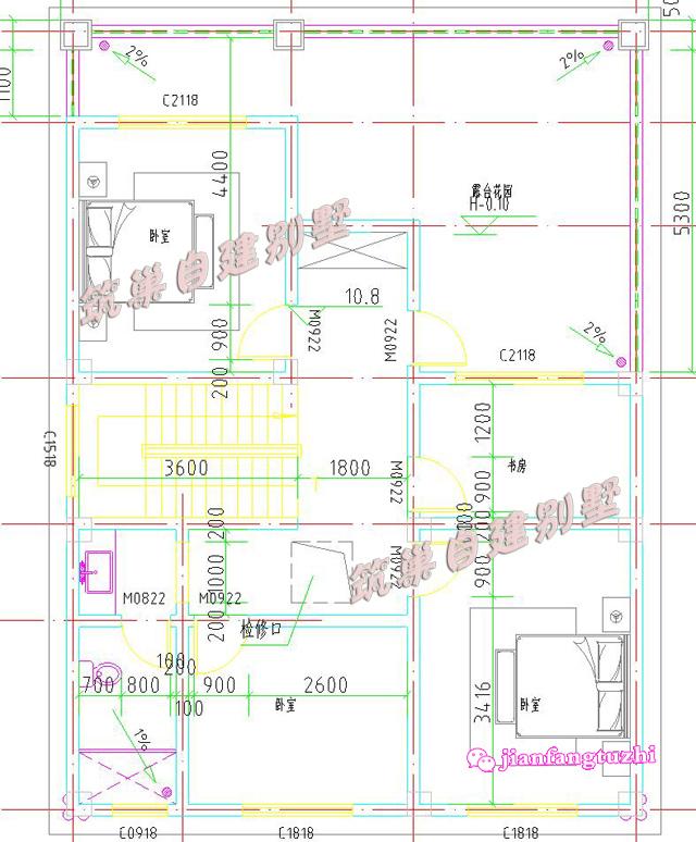 110平米四層農村自建房，外觀簡約精致，易于施工。