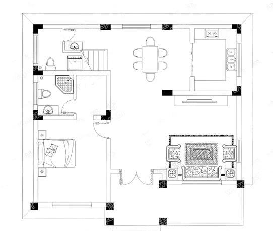 2款30萬三層農村自建房，帶挑空客廳