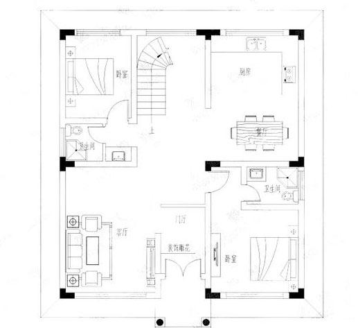 2款30萬三層農村自建房，帶挑空客廳