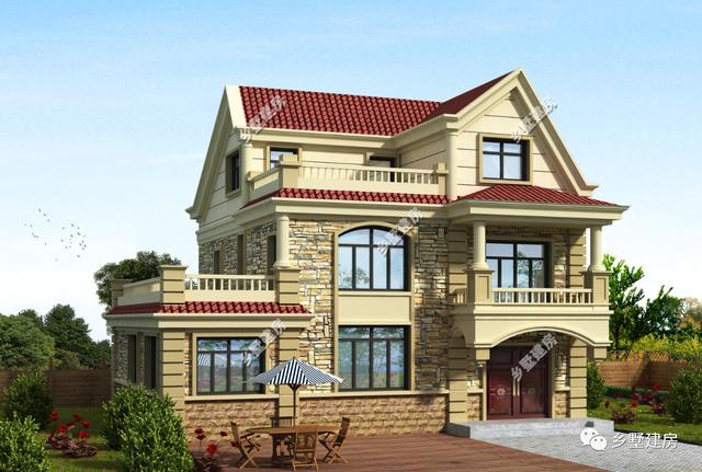 11X10米三層農村小別墅，旋轉樓梯+雙露臺，布局滿分不怕驕傲！