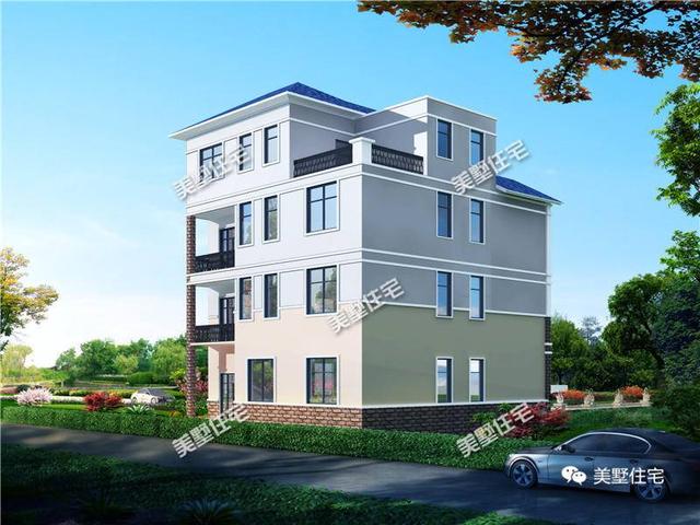 12X12四層別墅設計圖，主體造價50萬，聽說這才是有錢人才能建的起別墅