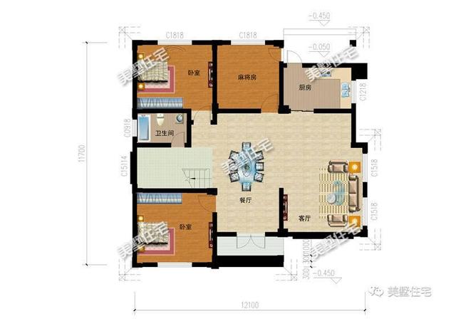 12X12四層別墅設計圖，主體造價50萬，聽說這才是有錢人才能建的起別墅