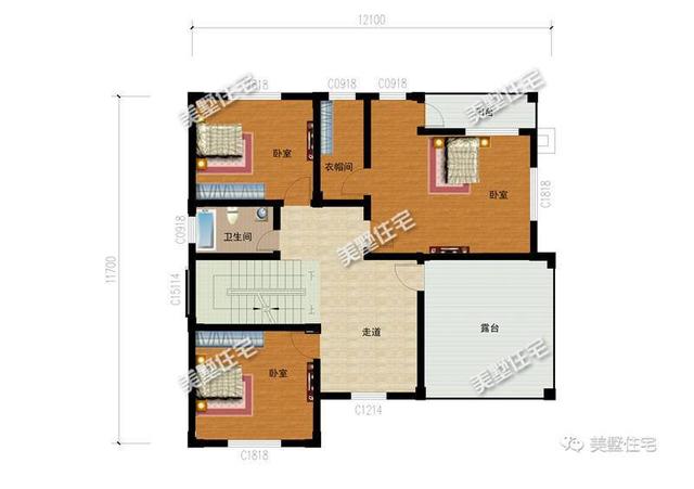 12X12四層別墅設計圖，主體造價50萬，聽說這才是有錢人才能建的起別墅