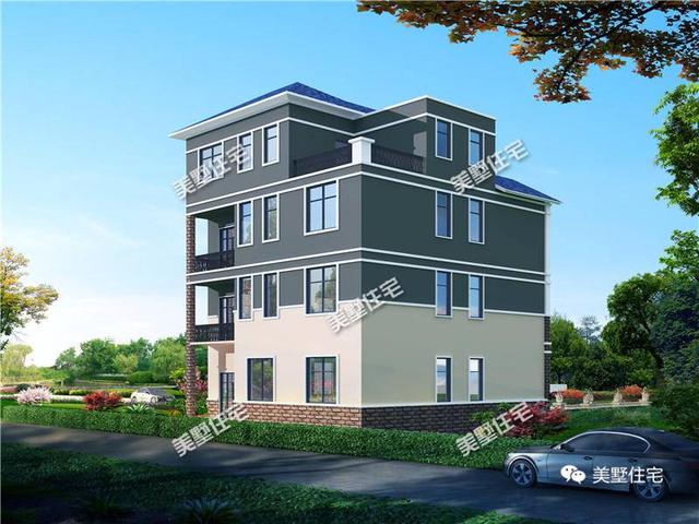 12X12四層別墅設計圖，主體造價50萬，聽說這才是有錢人才能建的起別墅