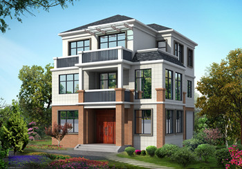 120平米三層別墅房屋設計圖，帶車庫，帶閣樓