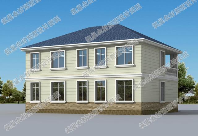 14×11米2廳6臥3衛(wèi)二層農(nóng)村自建房，造價25萬，帶車庫