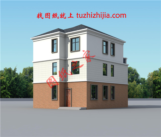 120平米三層別墅房屋設計圖，帶車庫，帶閣樓