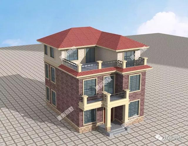 9.3×13米三層農村別墅設計圖，面磚配的好，也能美的讓人著迷