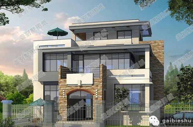 13×11米現代建筑風格三層農村自建房，3廳5臥多露臺，造價30萬