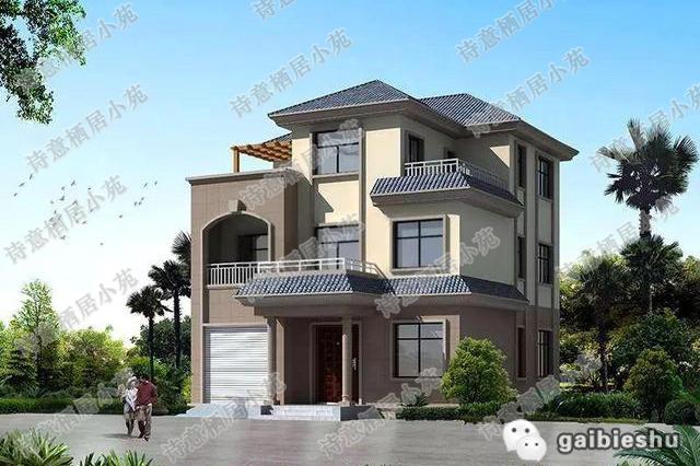 占地約100平方米三層7臥別墅設計圖，造價28萬