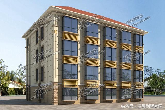 17.6米X15.6米歐式四層別墅設計圖，豪華大氣，帶大露臺+車庫，商住兩用