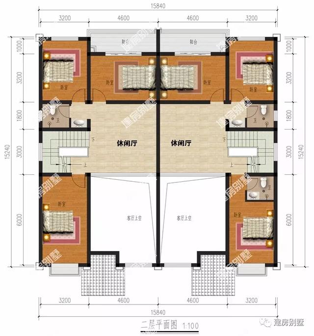 三棟雙拼豪華大氣別墅設計圖，外觀美不勝收，共建住宅感情深
