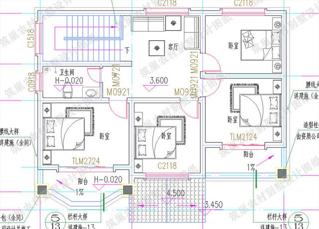 12×10米歐式田園風二層農村自建房，色彩搭配古樸自然，主體造價20萬左右
