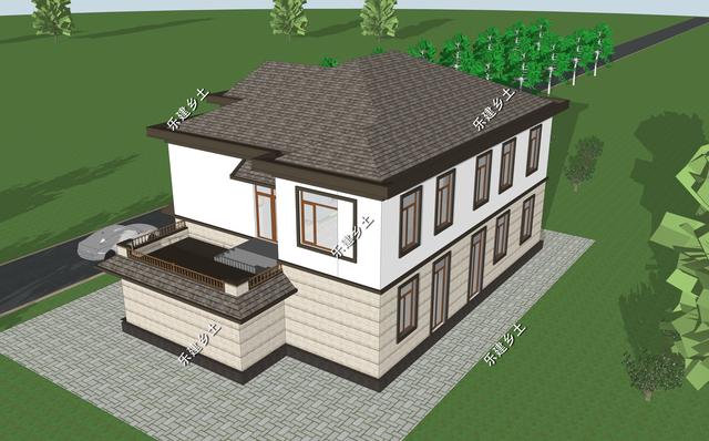 河北省任丘市王先生二層別墅設(shè)計圖，綜合歐式+中式的別墅特點，呈現(xiàn)出自然的柔美