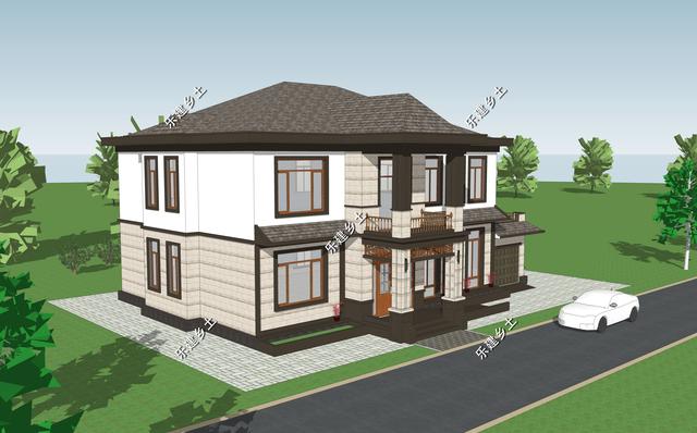 河北省任丘市王先生二層別墅設(shè)計圖，綜合歐式+中式的別墅特點，呈現(xiàn)出自然的柔美