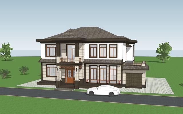 河北省任丘市王先生二層別墅設(shè)計圖，綜合歐式+中式的別墅特點，呈現(xiàn)出自然的柔美