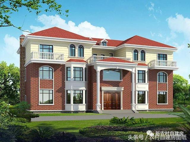 五棟兄弟雙拼別墅設(shè)計(jì)圖，3款共堂屋，一款帶門(mén)面，單戶最低16萬(wàn)