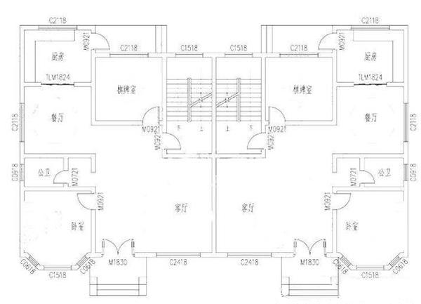 21×13米80萬帶堂屋三層雙拼別墅設計圖，米黃色墻體與藍色屋頂搭配清新奪目，讓人感覺溫馨又不失大氣