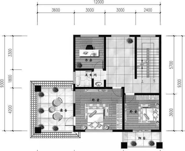 三層新農(nóng)村住宅設(shè)計圖，占地100平，采用框架結(jié)構(gòu)，主體造價30萬，附有建成效果圖