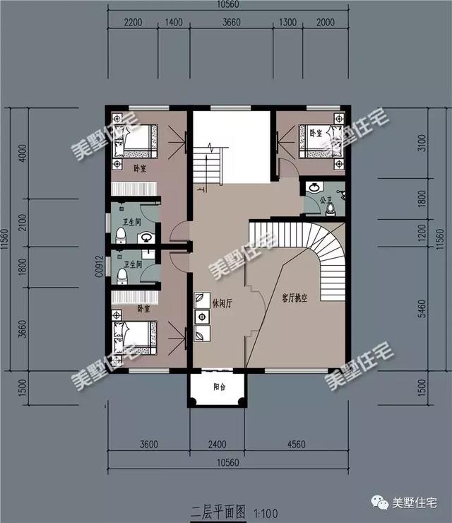 11X10米四層農村別墅設計圖，車庫+大露臺+挑空客廳，住著舒服又寬敞