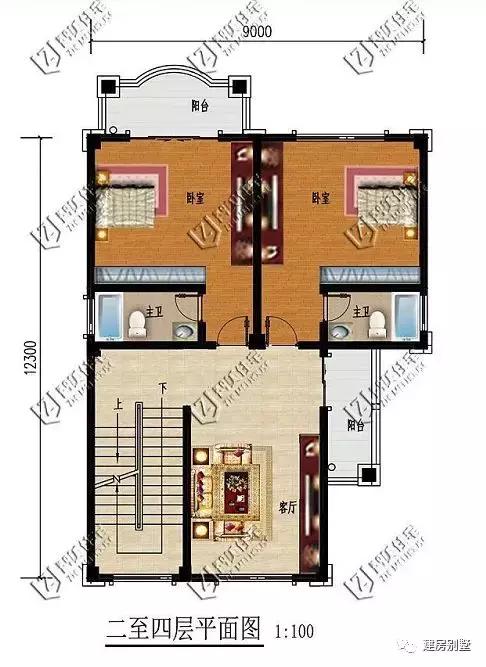 兩棟五層豪華別墅設計圖，都是美觀實用且風景極好的旺宅