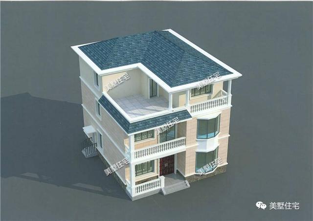 30萬10X12米三層別墅設計圖，7室2廳大露臺，建一棟自己的小房子，感受這身邊的美好